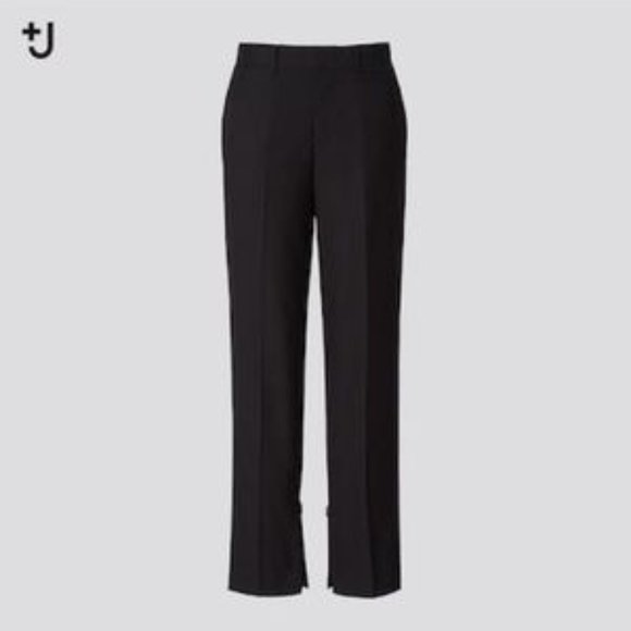 Jil Sander / Uniqlo +J - Women Dark Navy Wool Split Hem Trouser Slim Pant SZ 0 - Picture 4 of 17